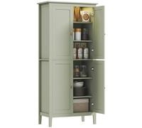 HOMCOM 176.5 cm Tall Freestanding Pantry Storage Cabinet with 4 Doors Green HOMCOM Green