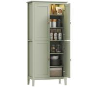 HOMCOM 176.5 cm Tall Freestanding Pantry Storage Cabinet with 4 Doors - Green | TJ Hughes