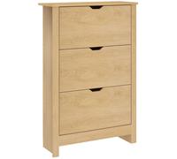 Homcom 18-Shoe Storage Cabinet 6 Shelves 3 Drawers In Natural Natural