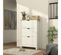 Homcom 18-Shoe Storage Cabinet 6 Shelves 3 Drawers In White White One Size