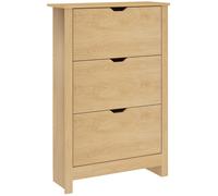 HOMCOM 18-Shoe Storage Cabinet 6 Shelves 3 Drawers HOMCOM Natural One Size