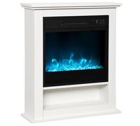 HOMCOM 1800W Adjustable Faux Flame Electric Fireplace - White