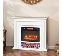 Homcom 1800W Inset Electric Fireplace And Mantel Reach Up To 30 M², White White One Size