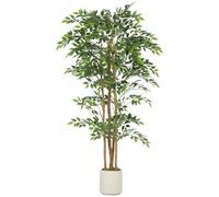 HOMCOM 180cm Artificial Ficus Tree Decorative Artificial Plant in Pot Green