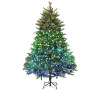 HOMCOM 180cm Carolina Pine Christmas Tree with Colourful DIY Synchronized LED Lights and Remote
