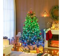 Homcom 180Cm Christmas Tree With Colourful Diy Leds, Remote, Carolina Pine