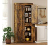 Homcom 180Cm Kitchen Pantry, Kitchenstorage Cabinet With Shelves, Brown
