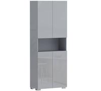 Homcom 180Cm Tall Kitchen Cupboard, Pantry Storage Cabinet, High Gloss Grey