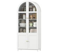 Homcom 180Cm Tall Kitchen Cupboard, Storage Cabinet, Acrylic Doors, White White