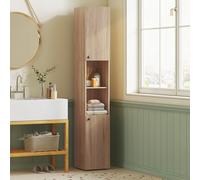 HOMCOM 182 cm Tall Bathroom Cabinet with Adjustable Shelves, Natural