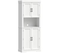Homcom 183 Cm Tall Kitchen Cupboard With Door Racks, Kitchen Cabinet, White