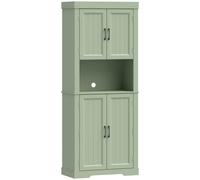 Homcom 183 Cm Tall Kitchen Cupboard With Door Racks, Sage Green