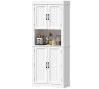 Homcom 183 Cm Tall Kitchen Cupboard With Door Racks, Kitchen Cabinet, White