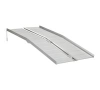 HOMCOM 183x72cm Ramp Aluminum Folding Mobility Scooter Wheelchair Threshold, Silver