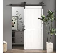 HOMCOM 183cm Sliding Barn Door Kit, Sliding Door with Track, White