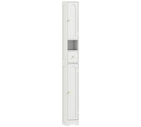 HOMCOM 185 cm Tall Bathroom Cabinet with Arched Doors - White