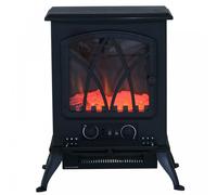 Etna HOMCOM 2kW Fireplace Flame Effect Electric Heater Log Burning, Black