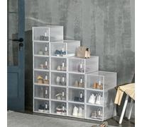 HOMCOM Portable Shoe Storage Cabinet with Magnetic Door