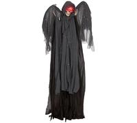 HOMCOM 195cm 77" Winged Grim Reaper Outdoor Halloween Decoration, Halloween Animatronic with Sound Activated, Light Up Eyes, Sound Effects, Animated Prop for Haunted House