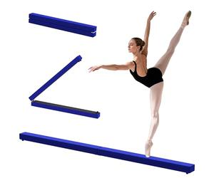 HOMCOM 2.1M 7FT Gymnastics Folding Balance Beam Home Gym Training Exercise Sports - Blue