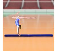 HOMCOM 2.1m Balance Beam Trainer Fold Performance Gymnastics, Blue, Blue