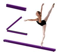 HOMCOM Balance Beam Trainer Fold Performance Gymnastics Suede Purple 2.4M Home, Purple