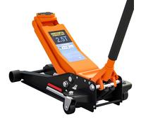 HOMCOM 2.5 Ton Hydraulic Low Profile Floor Jack, Heavy Duty Car Trolley Jack Lift with 7.5-47cm Lifting Range, Dual Piston Pump, Wheels, Non-slip Handle for Car Van Garage Tyre Repair Change, Orange