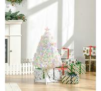 HOMCOM 2.5FT Prelit Artificial Tabletop Christmas Tree w/ Fibre Optics for Desk - 2.5ft