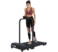 HOMCOM 2.5HP Folding Treadmill: Run 1-10km/h or Walk 6km/h, Remote, Under-Desk Use, Quiet Five-Layer Belt, Foldable with Wheels, A90-367V70BK