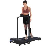 HOMCOM 2.5HP Two-in-One Foldable Treadmill Machine with Remote Control - Black, Black