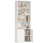 HOMCOM 2 Door 4 Shelves Bookcase Wooden Storage Cabinet Display Unit White