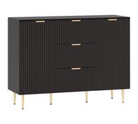 HOMCOM 2-Door Sideboard with 3 Drawers and Adjustable Shelves - Black