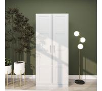 HOMCOM Wardrobe for Bedroom, Double Wardrobe with Hanging Rail, White