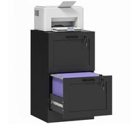Homcom 2-Drawer File Cabinet, Lockable Filing Cabinet For A4 Letter, Black Black