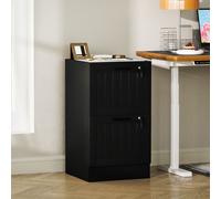 HOMCOM 2 Drawer File Cabinet with Lock and Adjustable Hanging Bars, Black