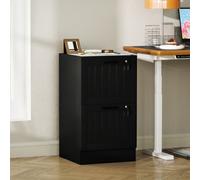 Homcom 2 Drawer File Cabinet With Lock And Adjustable Hanging Bars, Black
