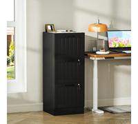 Homcom 4 Drawer File Cabinet With Lock And Adjustable Hanging Bars In Black Black Medium