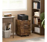 HOMCOM 2-Drawer Filing Cabinet - Adjustable Hanging Bars for A4 & Letter - Brown