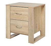 Homcom 2 Drawer Modern Table with Handles Oak Brown 480 x 390 x 540 mm
