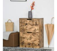 HOMCOM Industrial Shoe Cabinet - Brown - Home Living | TJ Hughes