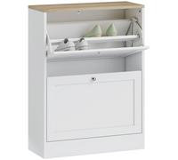 Amalfi Slim Shoe Storage Cabinet - White, none