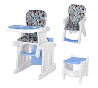 HOMCOM 2 in 1 Convertible Baby High Chair Toddler Table Chair Infant Feeding Seat Removable Food Tray Safety Harness Blue