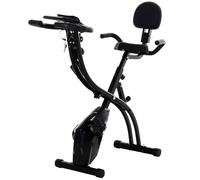 Homcom 2-in-1 Foldable Exercise Bike Recumbent Stationary Bike 8-Level Adjustable Magnetic Resistance with Pulse Sensor LCD Display