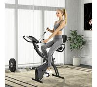 HOMCOM 2-in-1 Folding Exercise Bike Upright Cycling Magnetic w/Resistant Band Bl