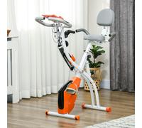 HOMCOM 2-In-1 Upright Exercise Bike 8-Level Adjustable with Pulse Sensor Orange