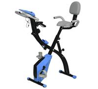HOMCOM 2-In-1 Folding Exercise Bike with 8-Level Magnetic Resistance Blue | TJ Hughes