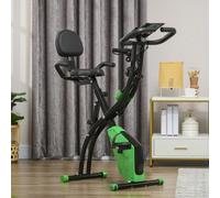 HOMCOM 2-In-1 Folding Exercise Bike with 8-Level Magnetic Resistance Green