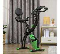 Homcom 2-In-1 Folding Exercise Bike With 8-Level Magnetic Resistance Green