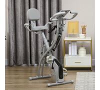 Homcom 2-In-1 Folding Exercise Bike With 8-Level Magnetic Resistance Grey