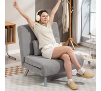 HOMCOM 2-in-1 Folding Sofa Bed with 5-level Adjustable Backrest, Grey